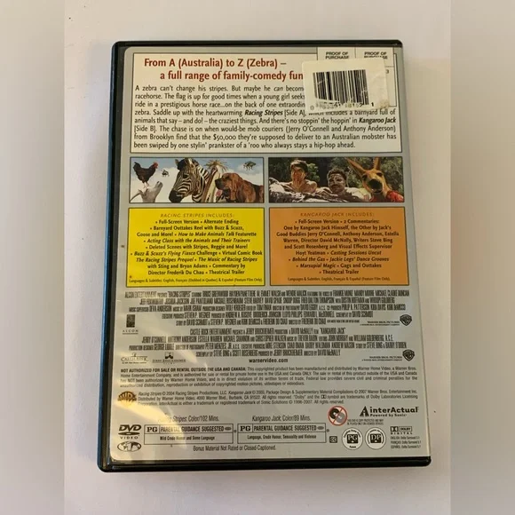 Racing Stripes and Kangaroo Jack Double Feature DVD - Picture 2 of 3